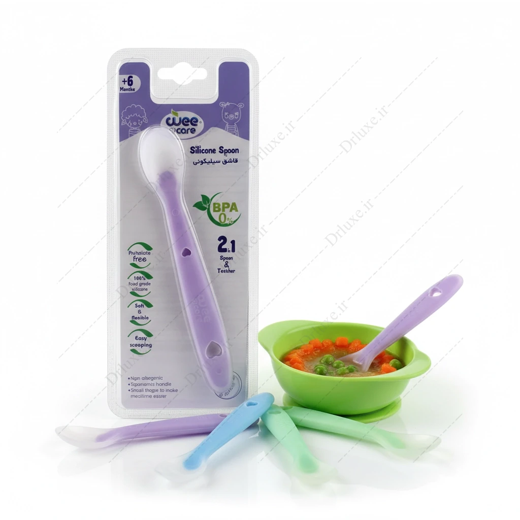 قاشق تمام سیلیکونی 2 در 1 وی کر کد U203 بسته 1 عدد